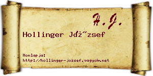 Hollinger József névjegykártya